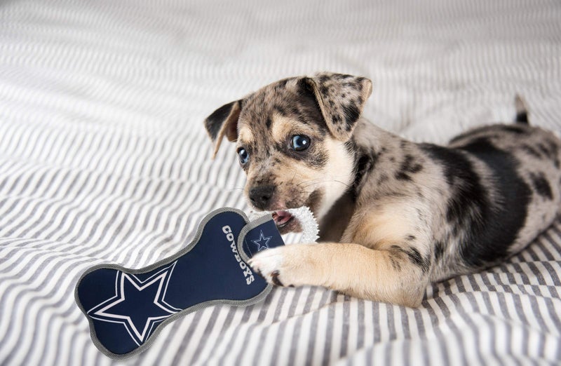 Pets First NFL Dallas Cowboys Dental Dog TUG Toy with Squeaker. Tough PET Toy for Healthy Fun, Teething & Cleaning Pet's Teeth & Gum., one Size, DAL-3310 - Image 3